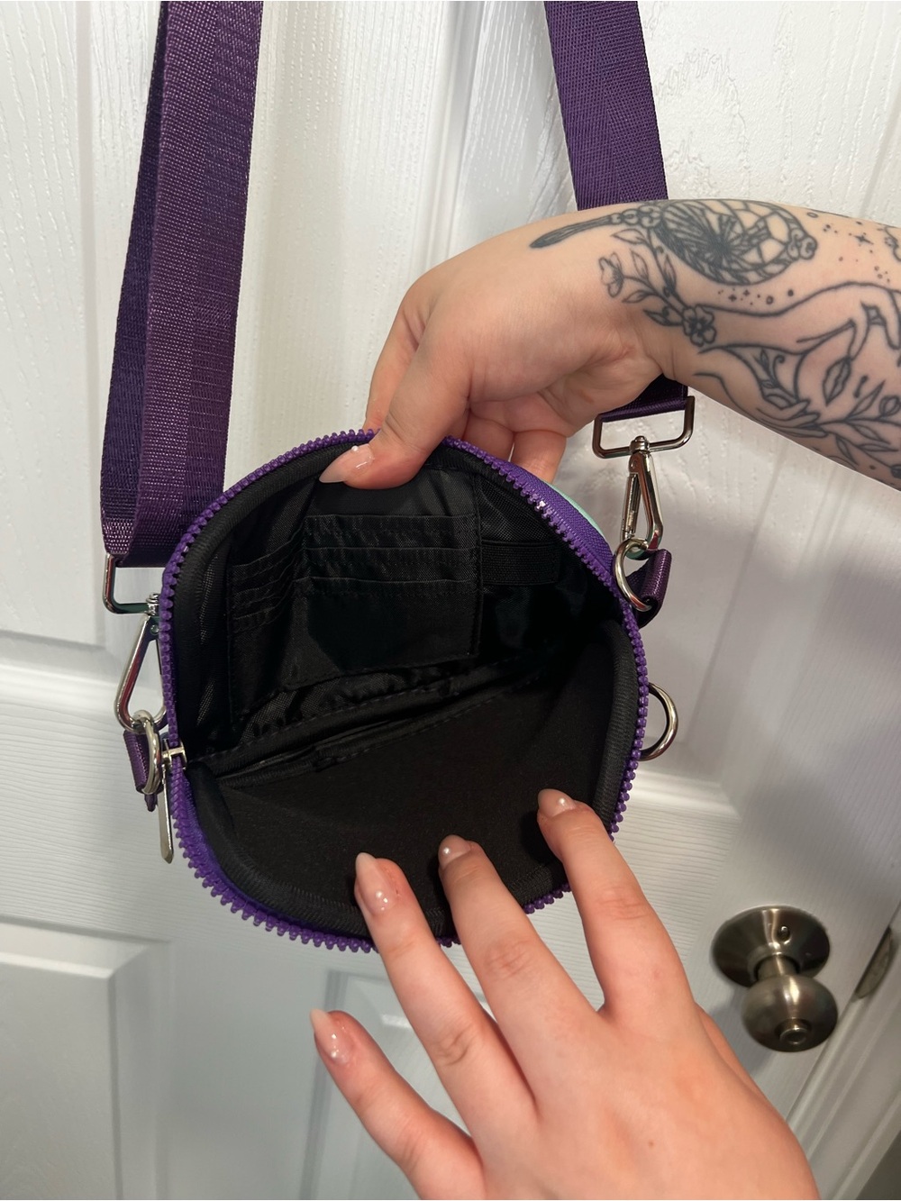 Alani Nu Ombre Crossbody Fanny Pack Bag in Teal & Purple - Picture 3 of 4